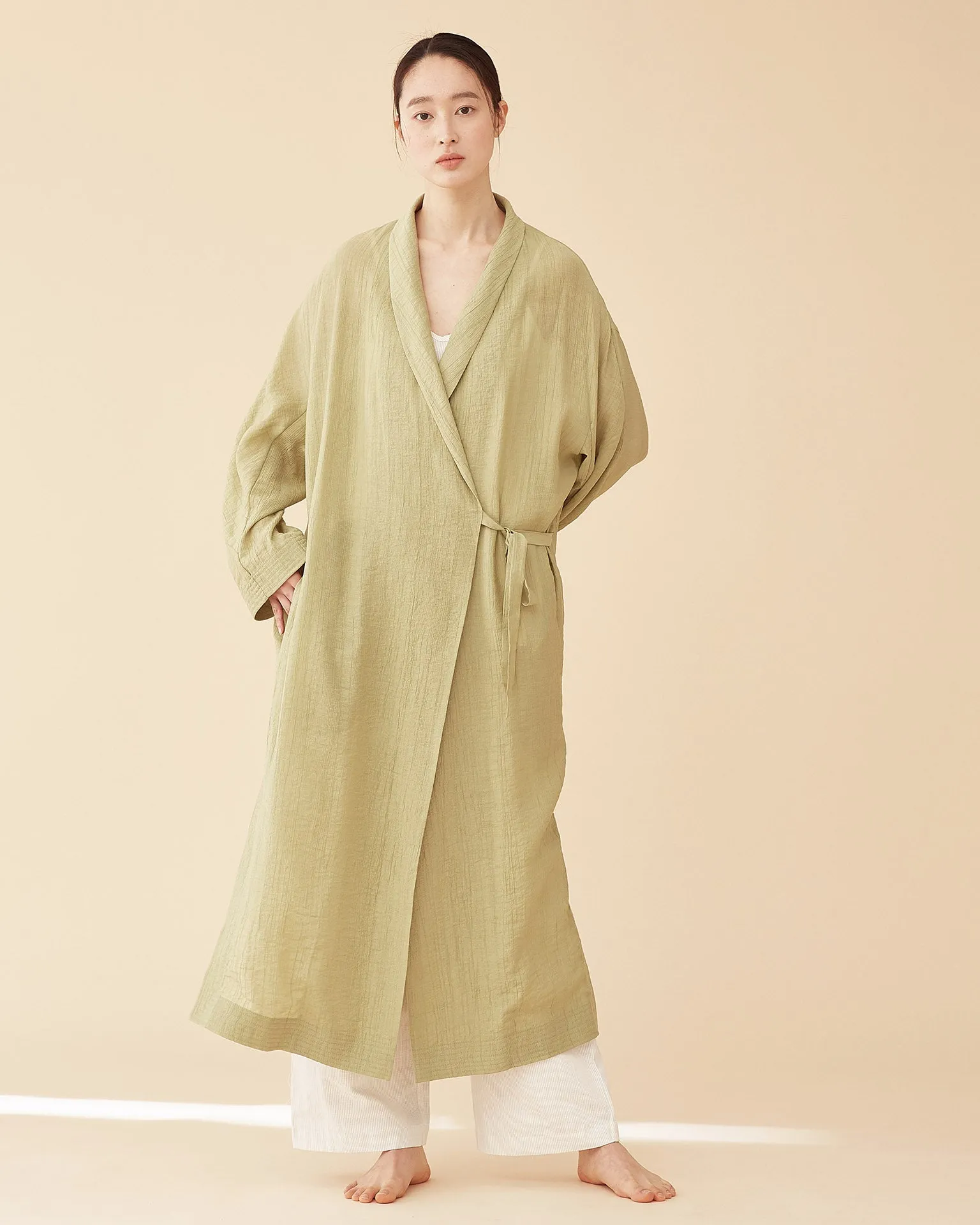 George Shawl Collar Robe / Green Tea