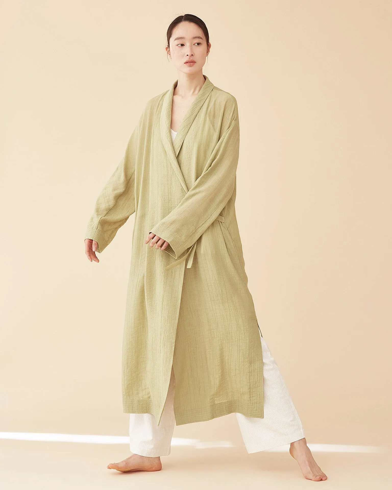 George Shawl Collar Robe / Green Tea