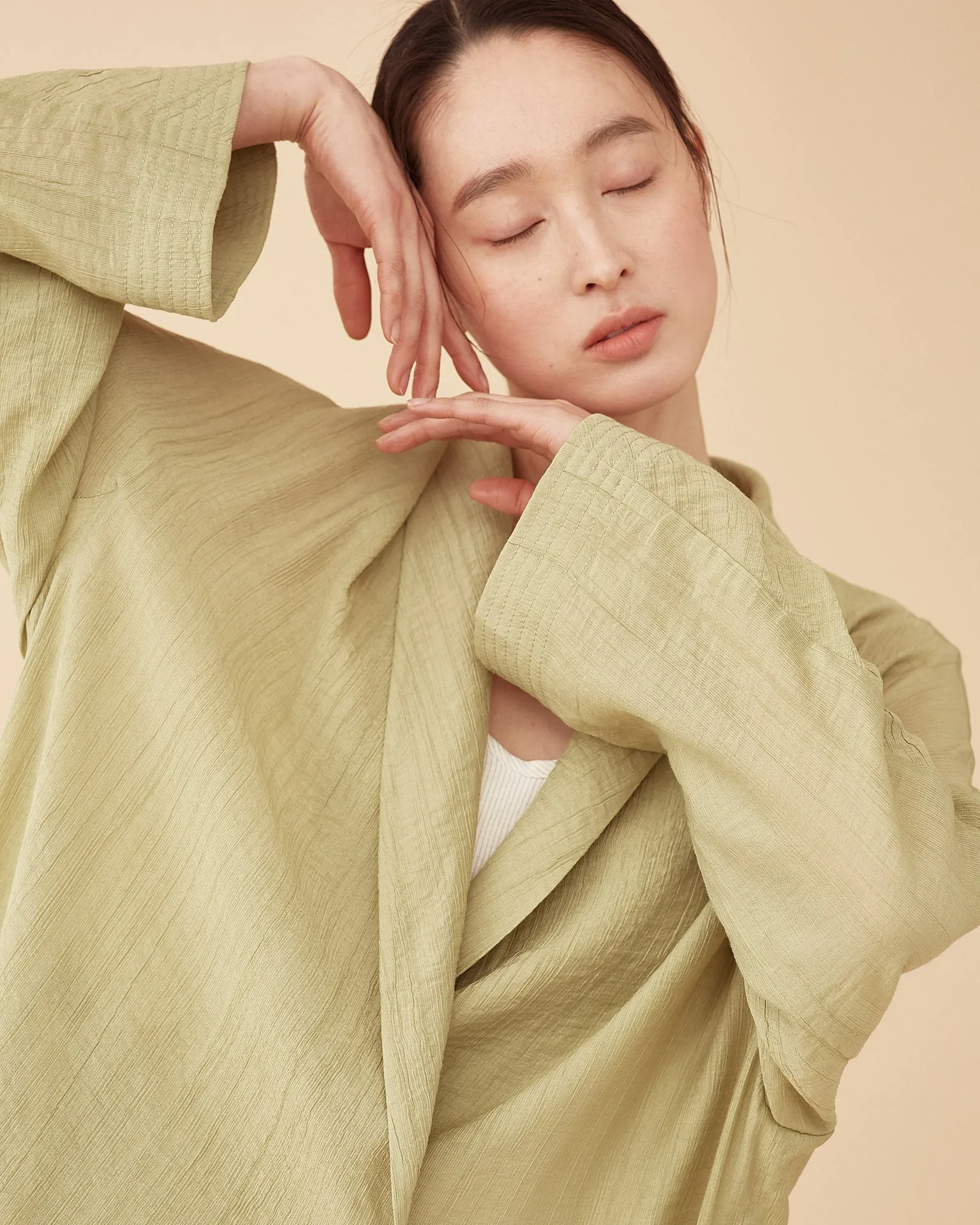 George Shawl Collar Robe / Green Tea