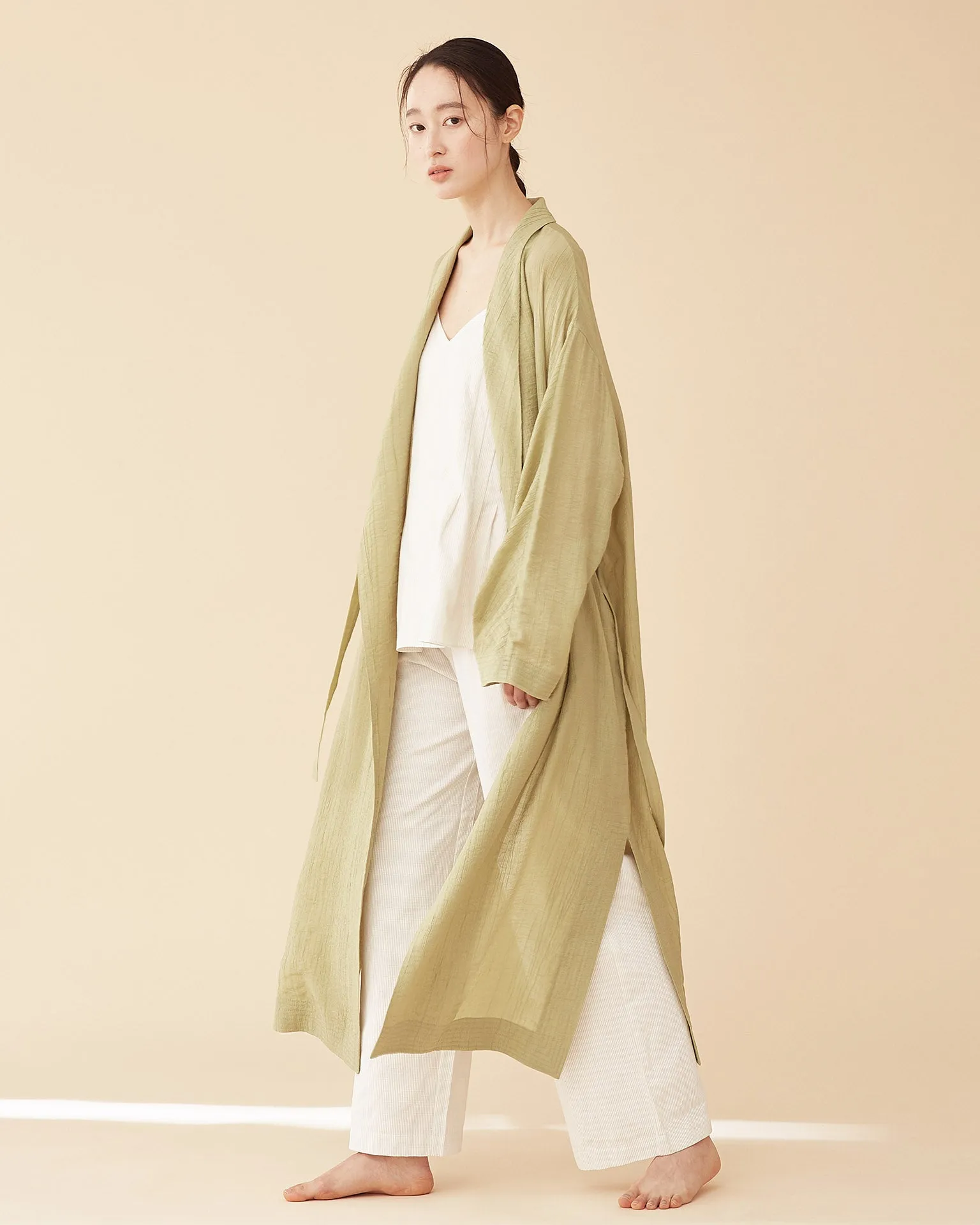 George Shawl Collar Robe / Green Tea