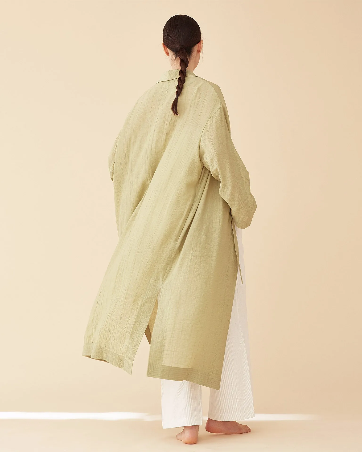 George Shawl Collar Robe / Green Tea