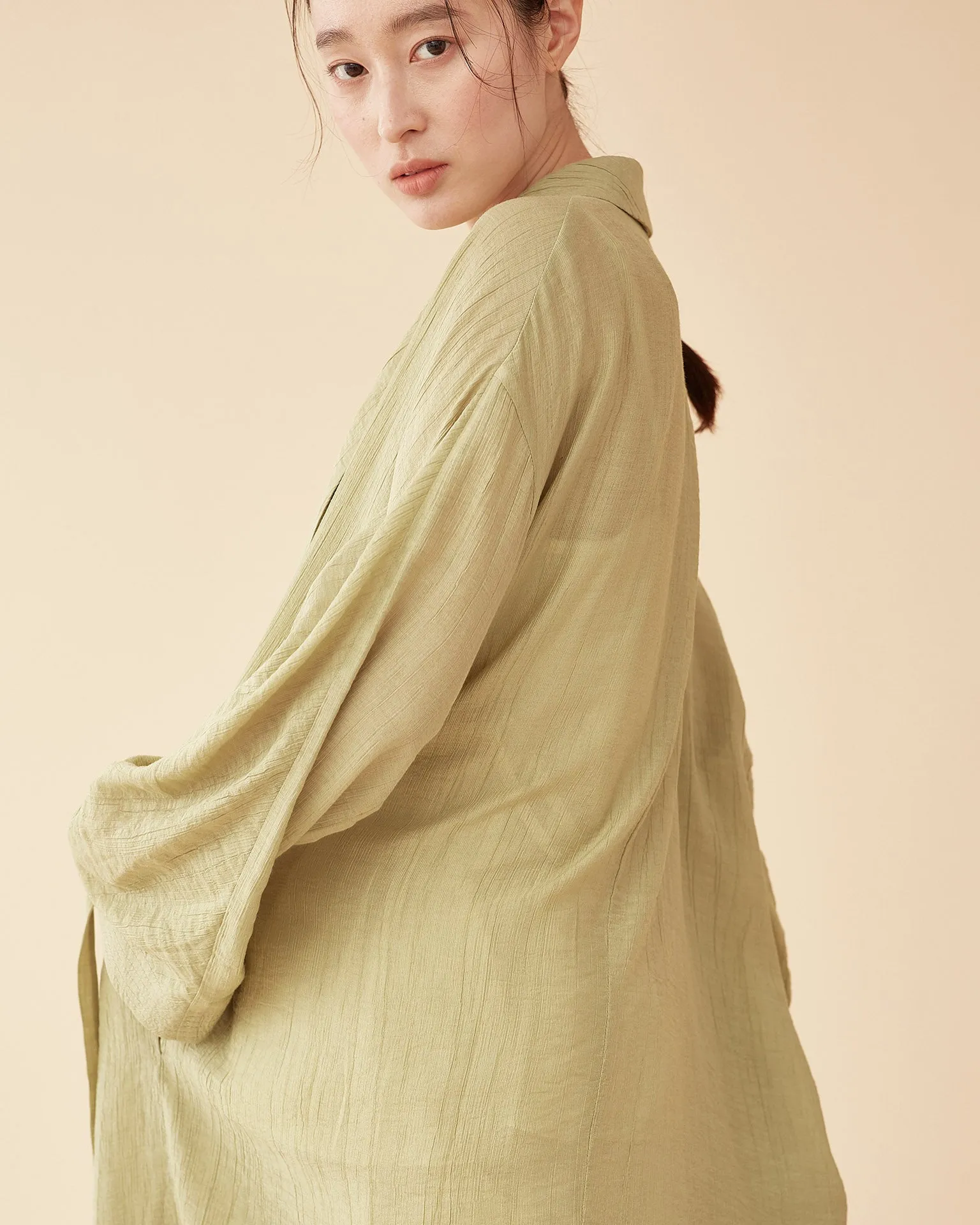 George Shawl Collar Robe / Green Tea