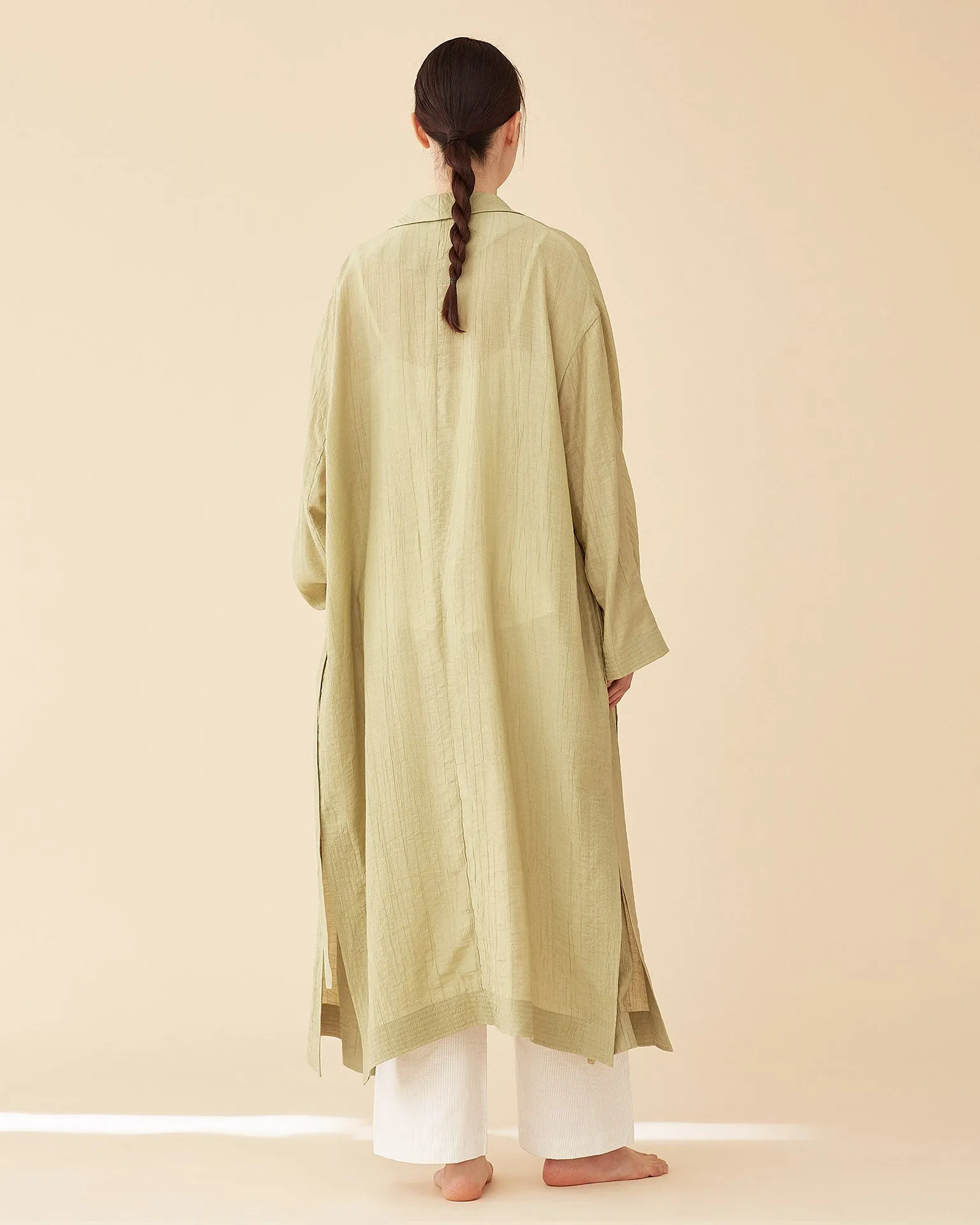 George Shawl Collar Robe / Green Tea