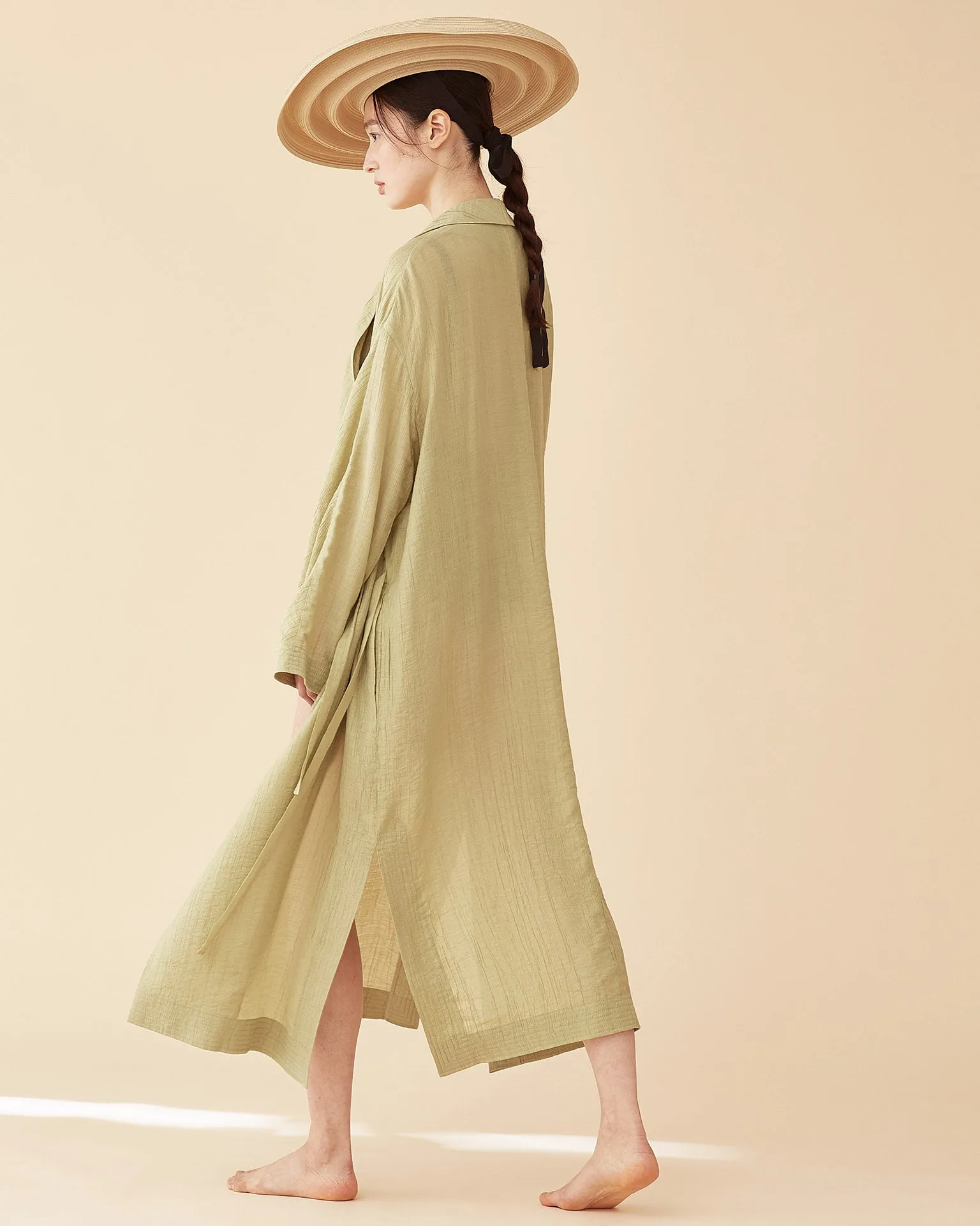 George Shawl Collar Robe / Green Tea