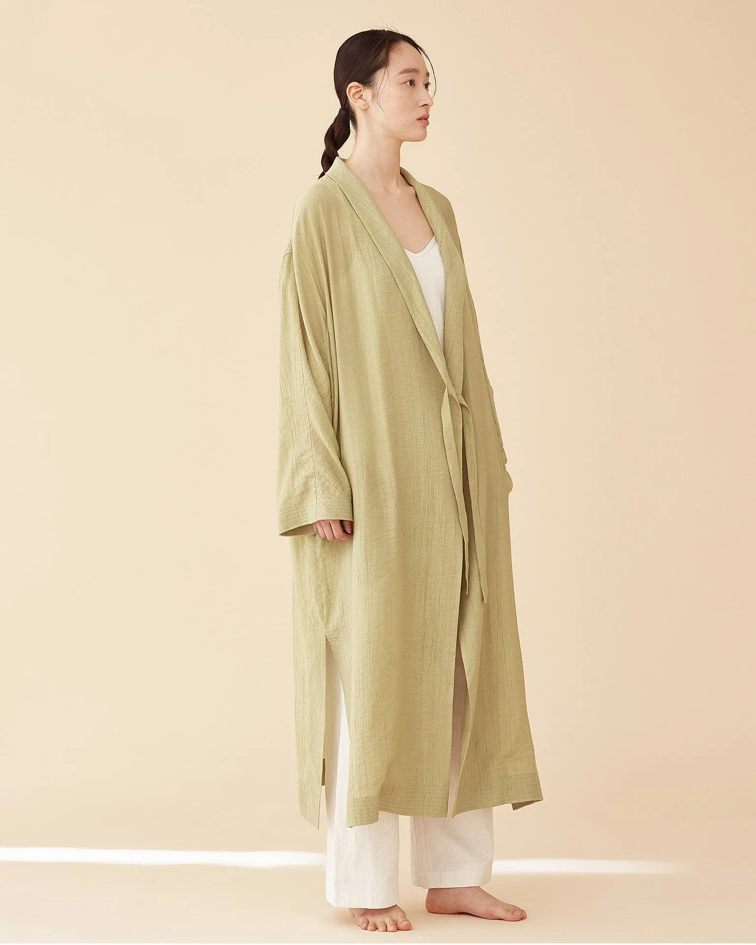 George Shawl Collar Robe / Green Tea