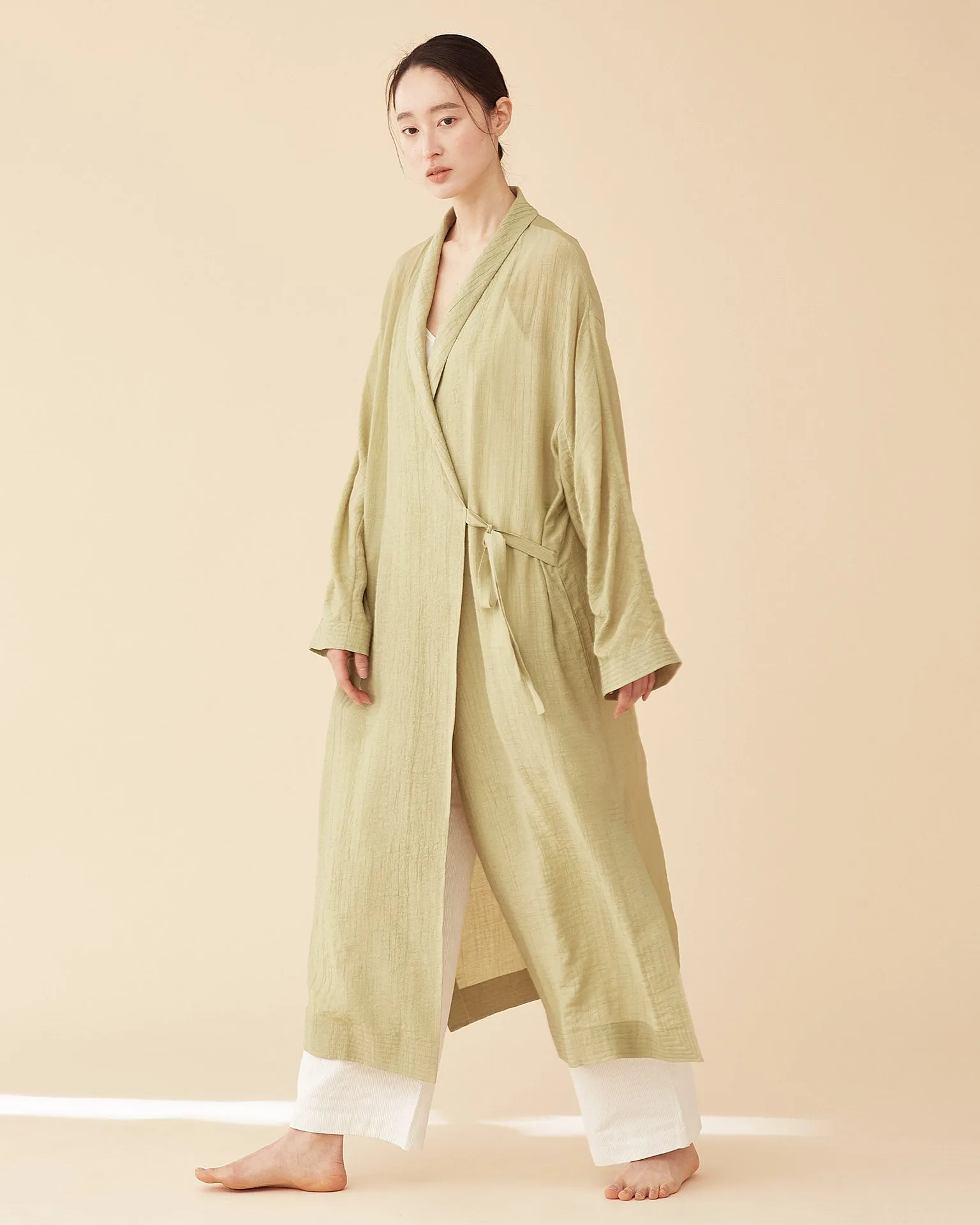 George Shawl Collar Robe / Green Tea