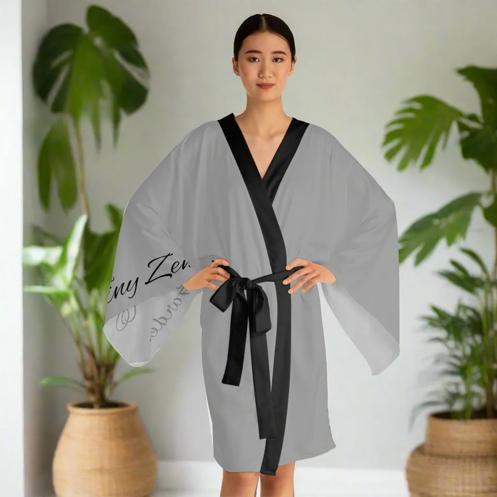 Grey Long Sleeve Kimono Robe | Plantaholic | Tiny Zen Gardens