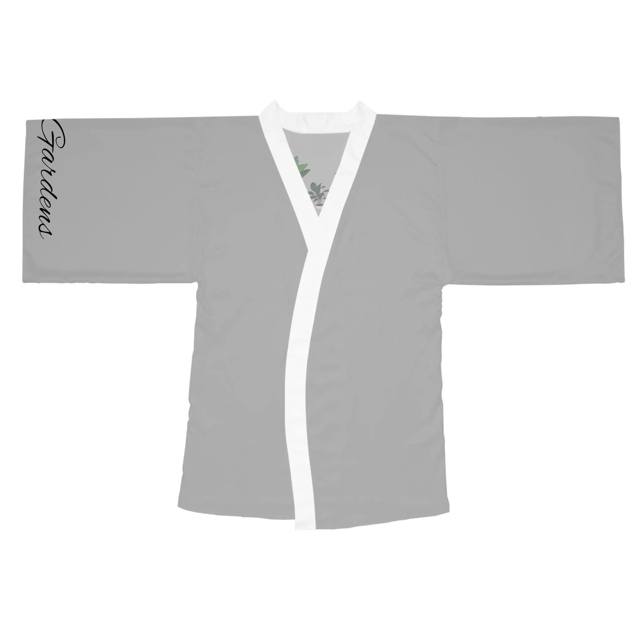 Grey Long Sleeve Kimono Robe | Plantaholic | Tiny Zen Gardens