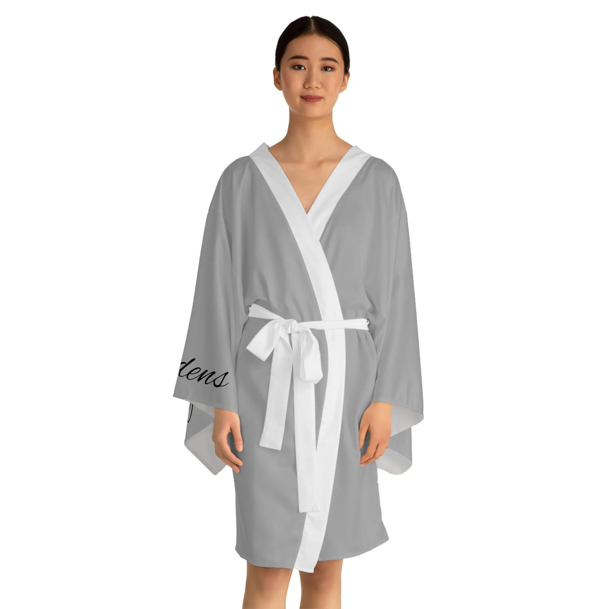 Grey Long Sleeve Kimono Robe | Plantaholic | Tiny Zen Gardens