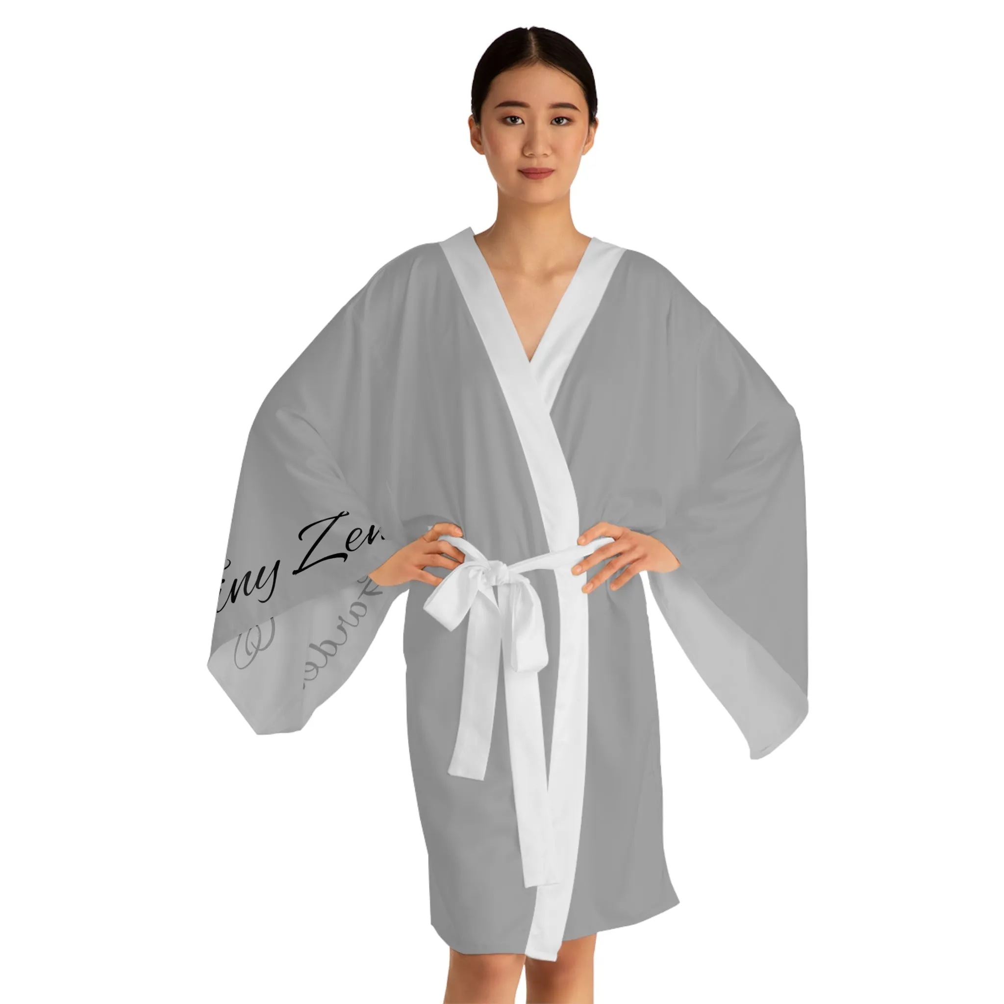 Grey Long Sleeve Kimono Robe | Plantaholic | Tiny Zen Gardens