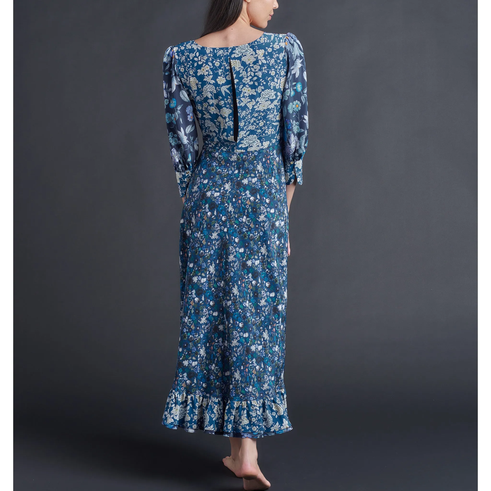 Hestia Wrap Dress in Liberty Print Silk Crepe de Chine