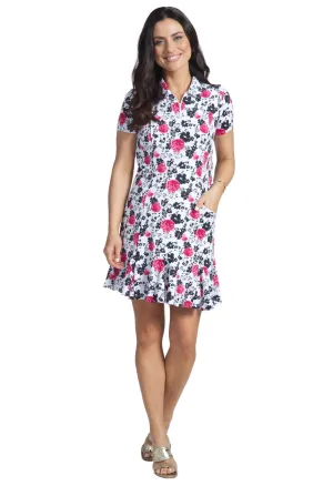 Ibkül - Xenia Print Short Sleeve Godet Dress – 69377