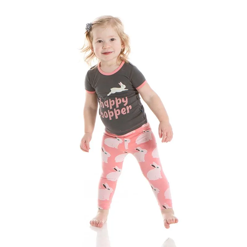 Kickee Pants Short Sleeve Graphic Tee Pajama Set - Strawberry Forest Rabbit