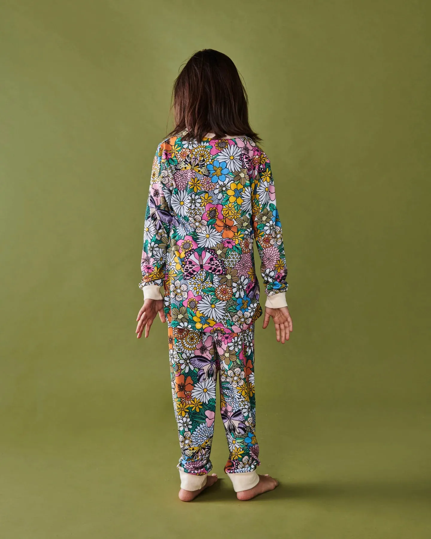 Kip & Co Bliss Floral Organic Cotton Long Sleeve Top & Pant Pyjama Set