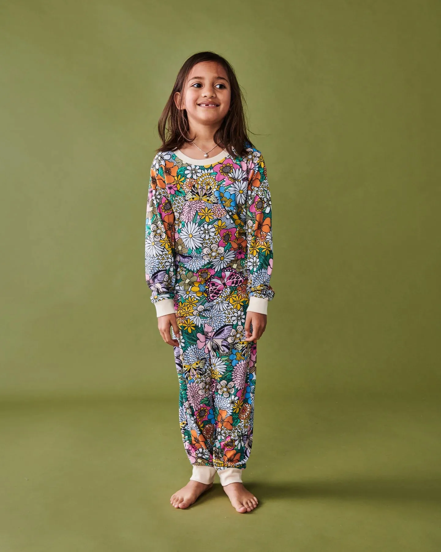 Kip & Co Bliss Floral Organic Cotton Long Sleeve Top & Pant Pyjama Set