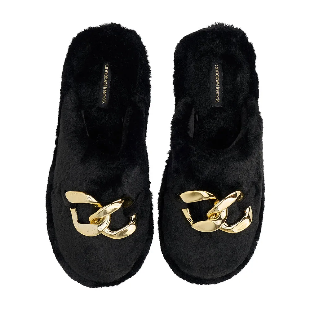 Luxe Mule Slippers - Black