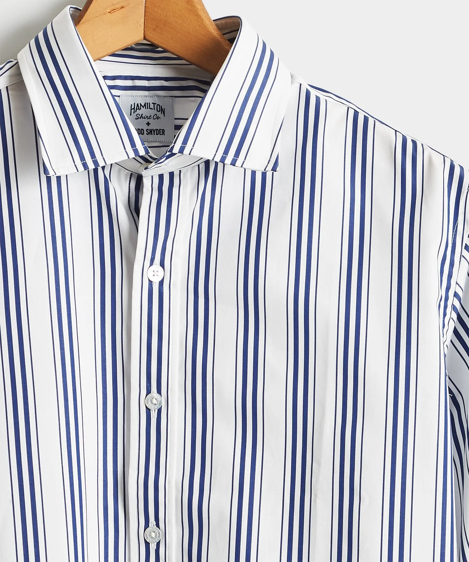 Made in the USA Hamilton   Todd Snyder Multitrack Stripe Shirt in Blue