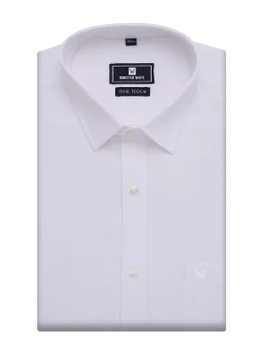 Mens Wrinkle Free White Regular Fit Shirt Wrinkle Resistant