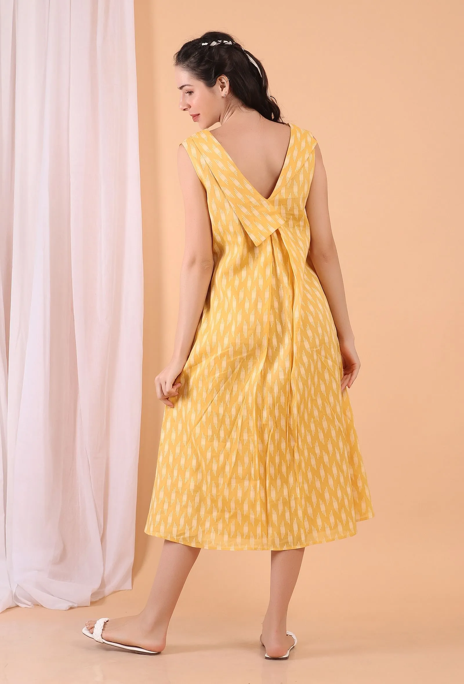 Mustard Yellow Woven Cotton Dress