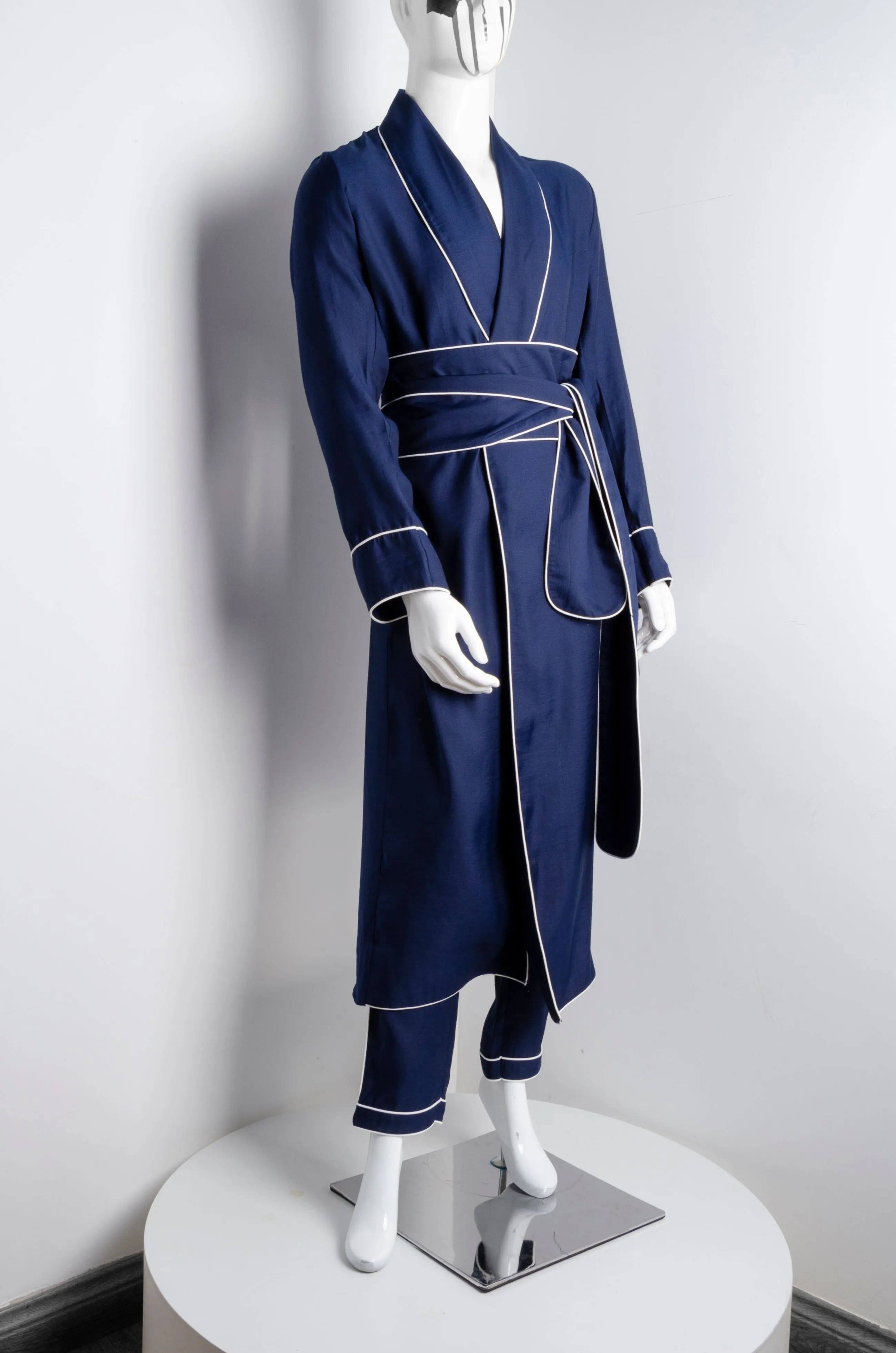 Navy Blue Pyjama Chic Robe