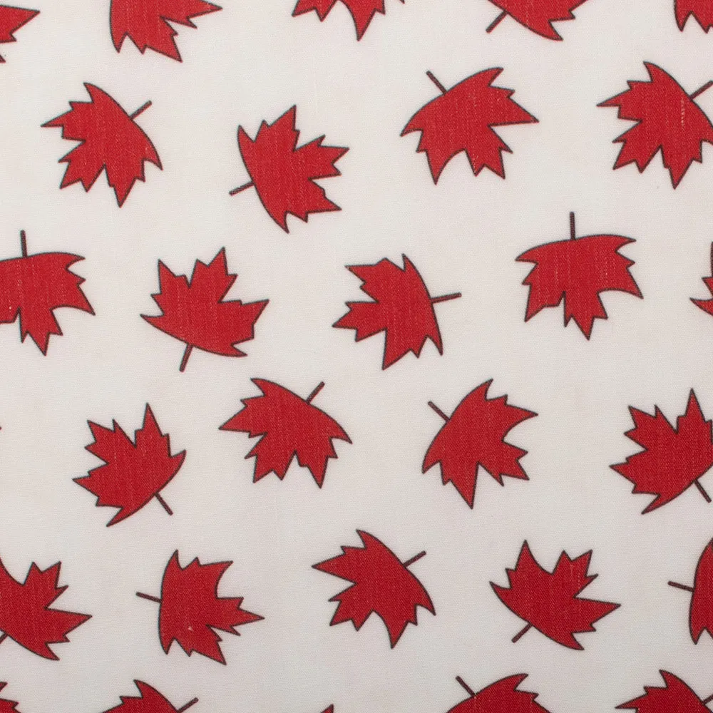 Patriotic prints - Small maple leaf - White - Red