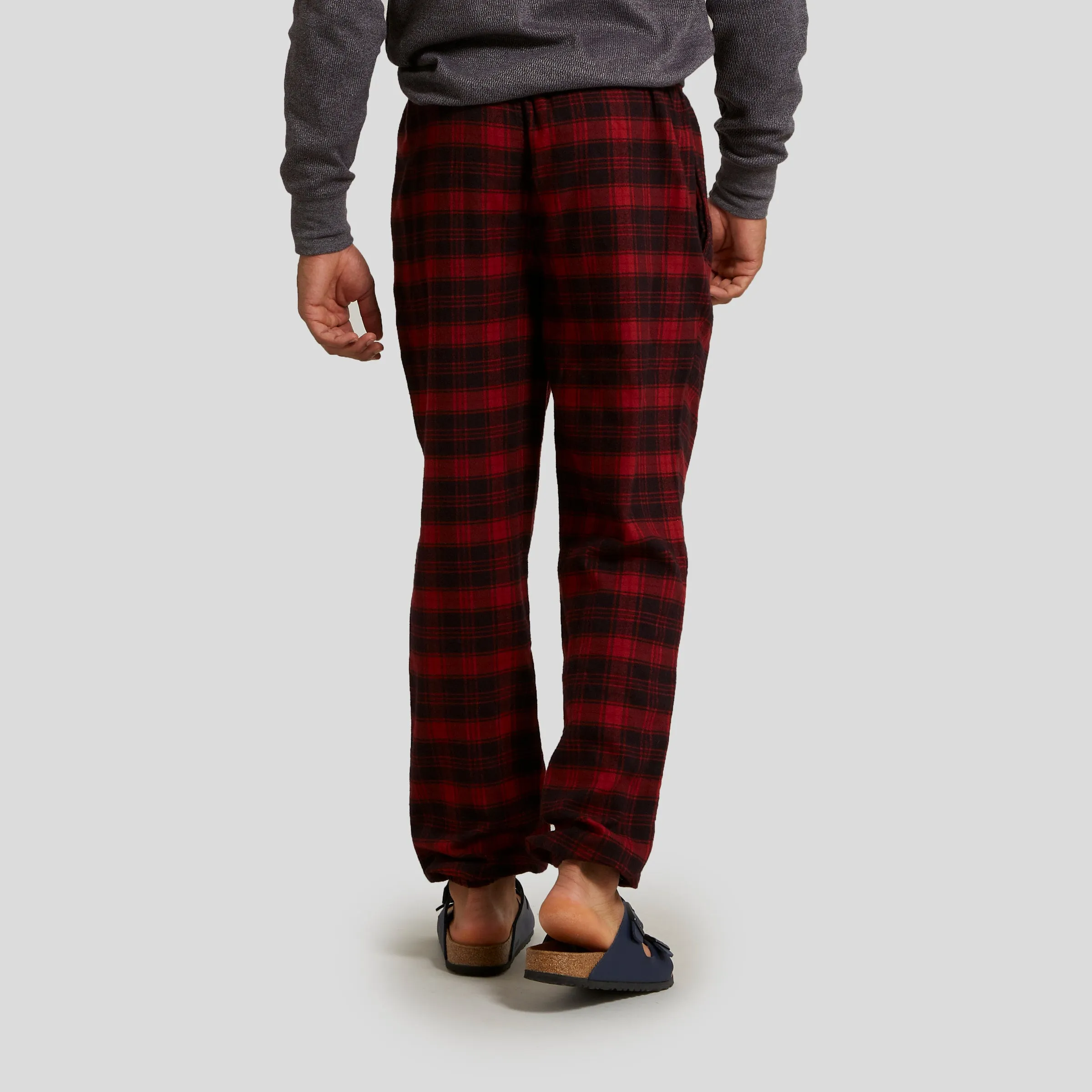 Peterman's Flannel PJ Drawcord Pant - Burnt Russet Black (Final Sale)