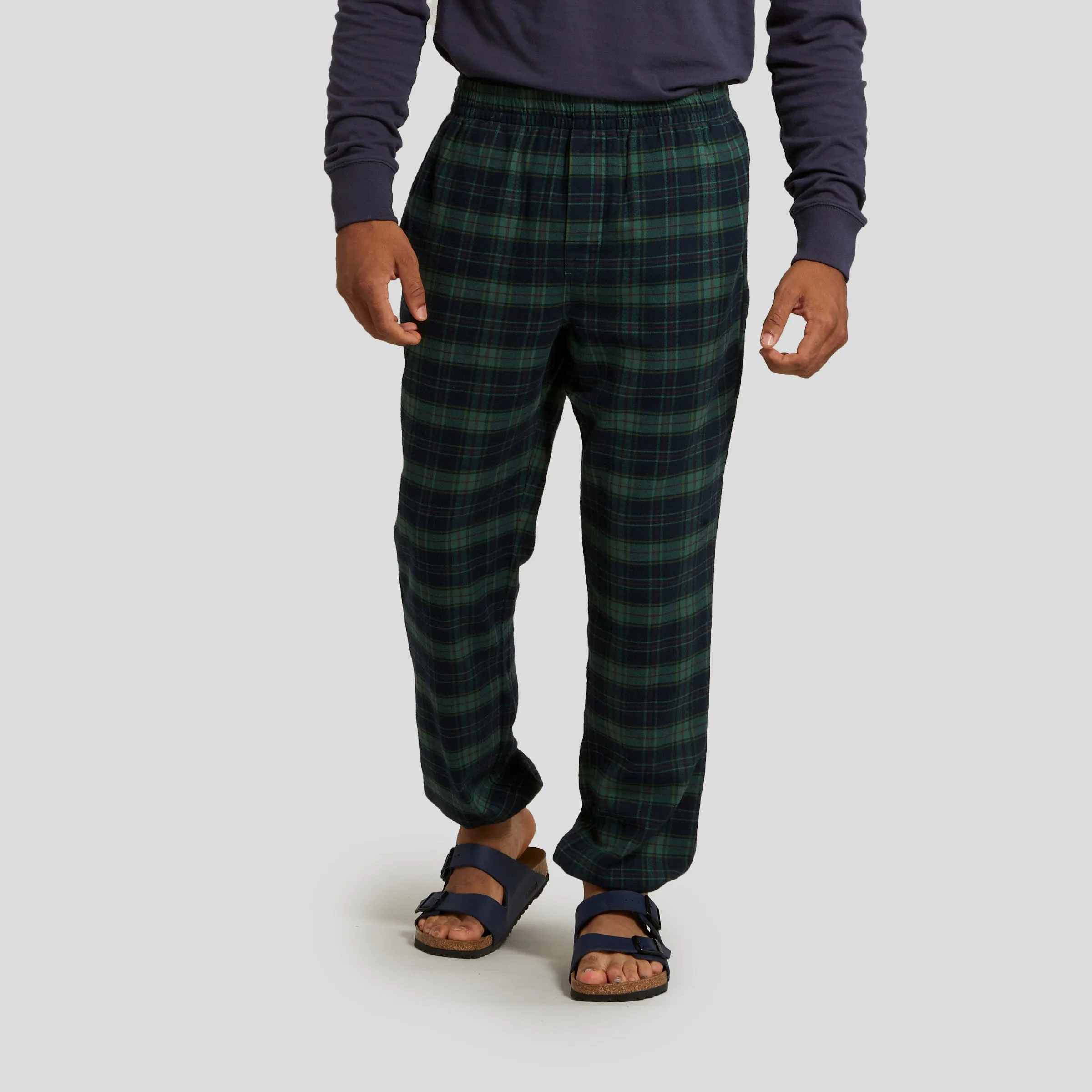 Peterman's Flannel PJ Drawcord Pant - Verdant Green Navy (Final Sale)