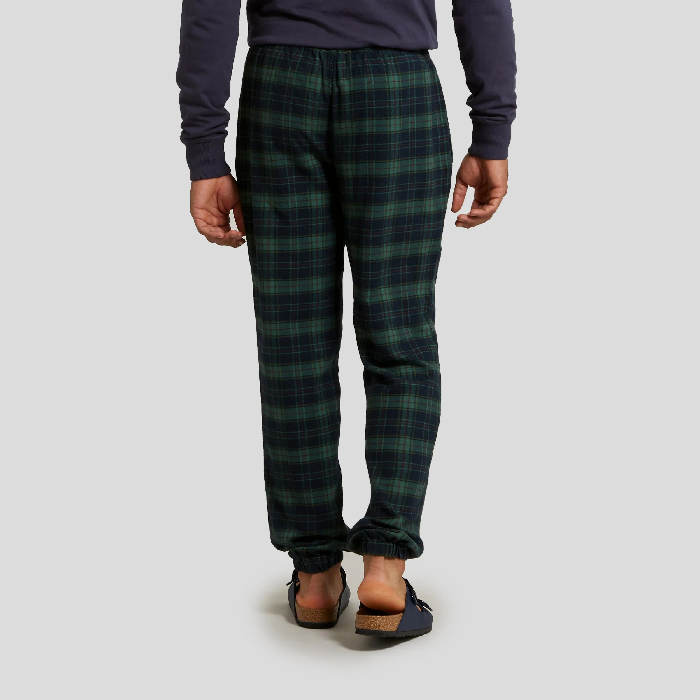 Peterman's Flannel PJ Drawcord Pant - Verdant Green Navy (Final Sale)