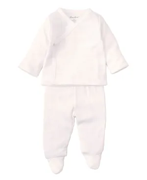 Pointelle Cross Tee Footed Set (more colors available)