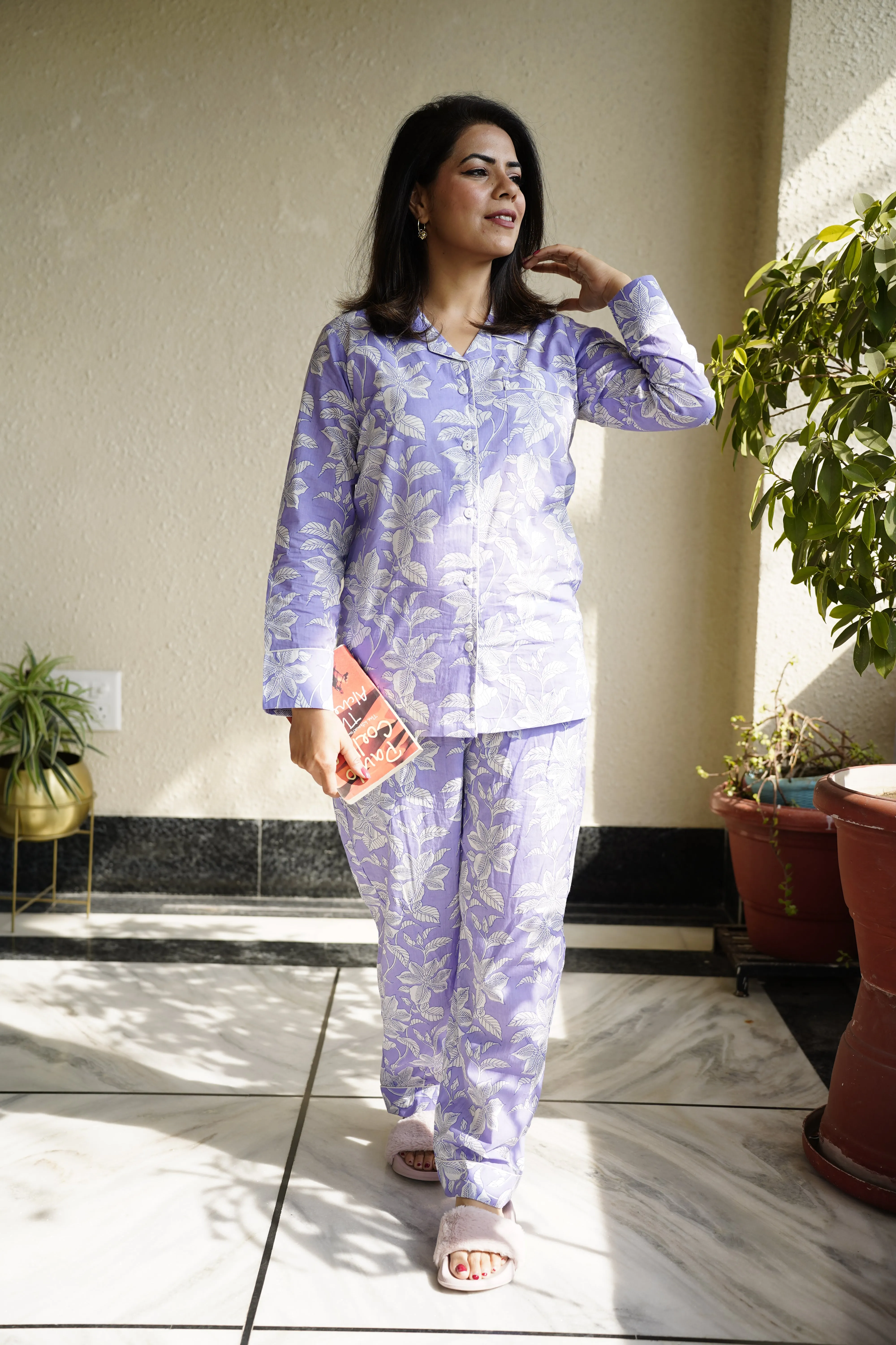 Raja Park PJ Set | Lavender Hibiscus