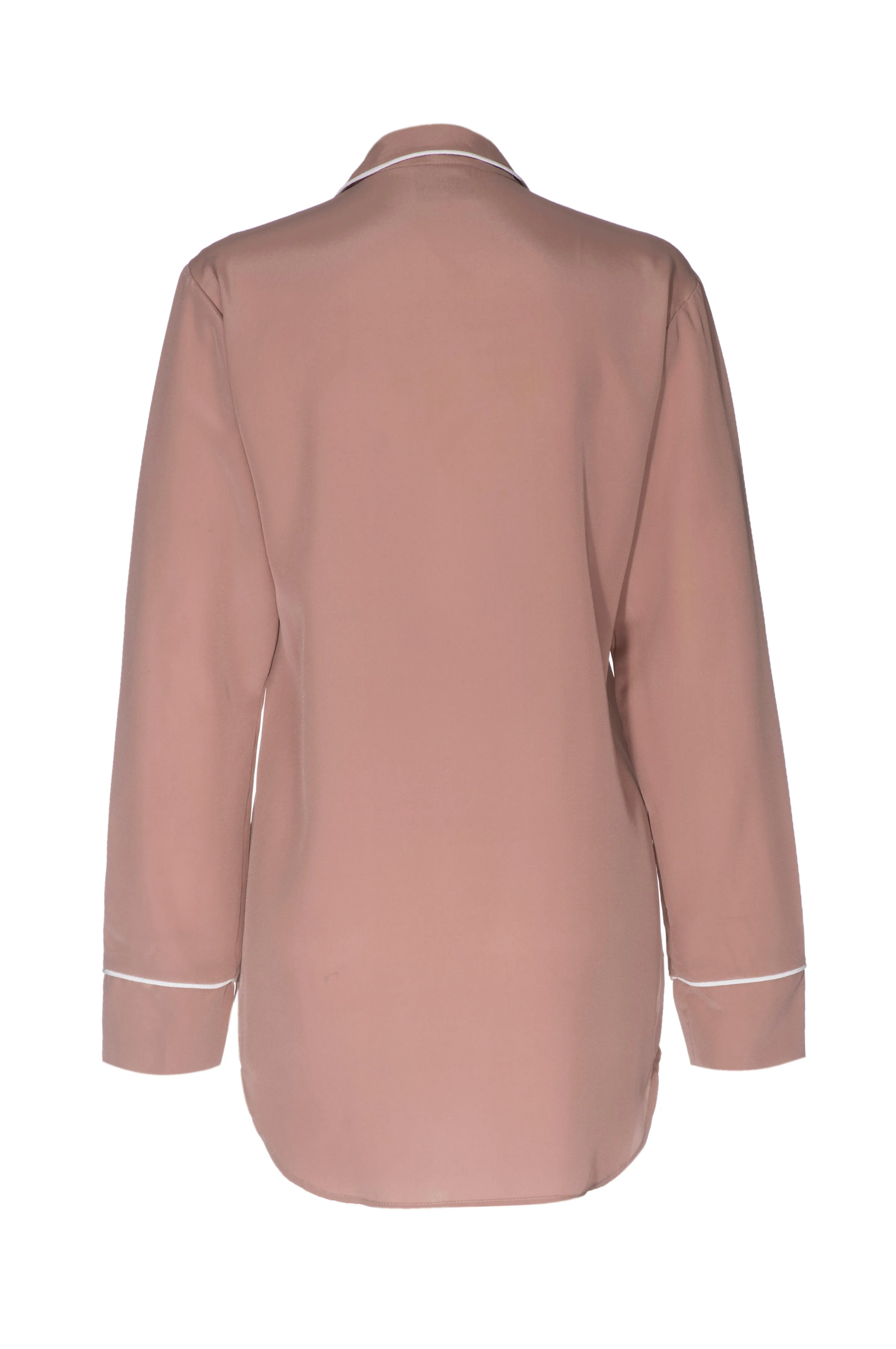 Silk Boyfriend Shirt: Apricot