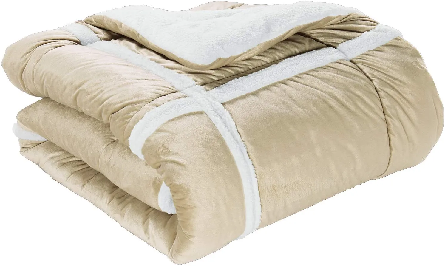 Softest Coziest Sherpa Premium Quality Down Alternative Micro-Suede 3 pcs Reversible Comforter Set