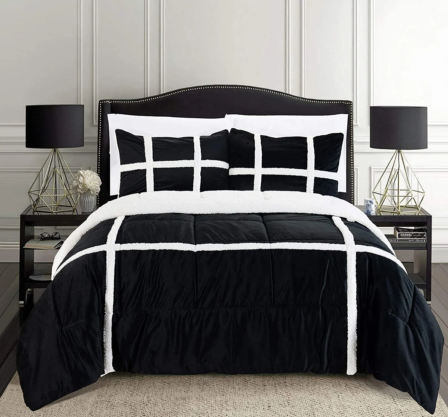 Softest Coziest Sherpa Premium Quality Down Alternative Micro-Suede 3 pcs Reversible Comforter Set