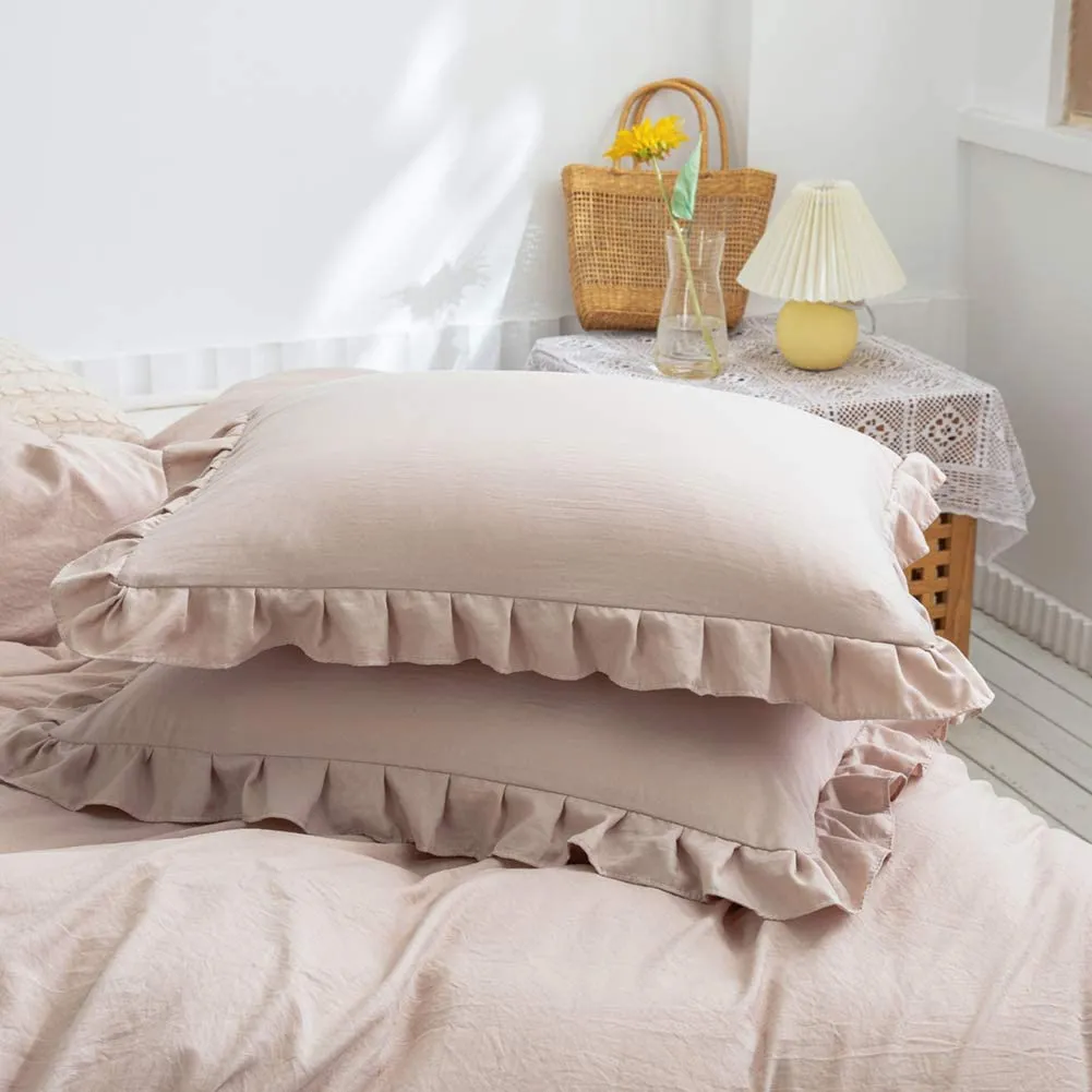 The Ruffled Beige Bed Set