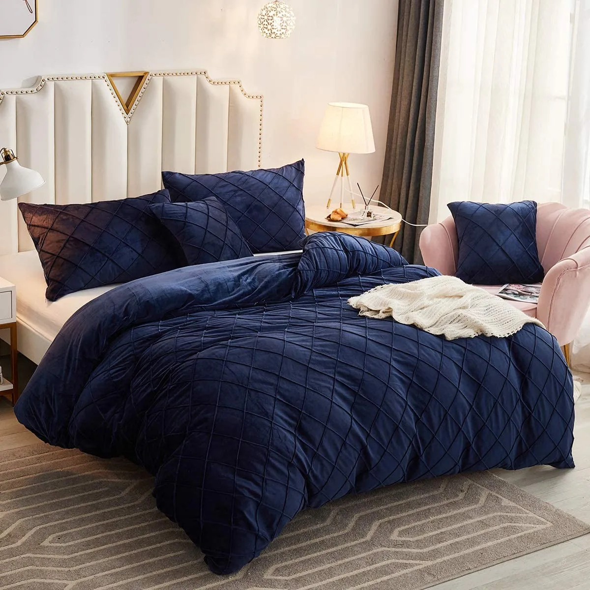 The Softy Diamond Navy Bed Set