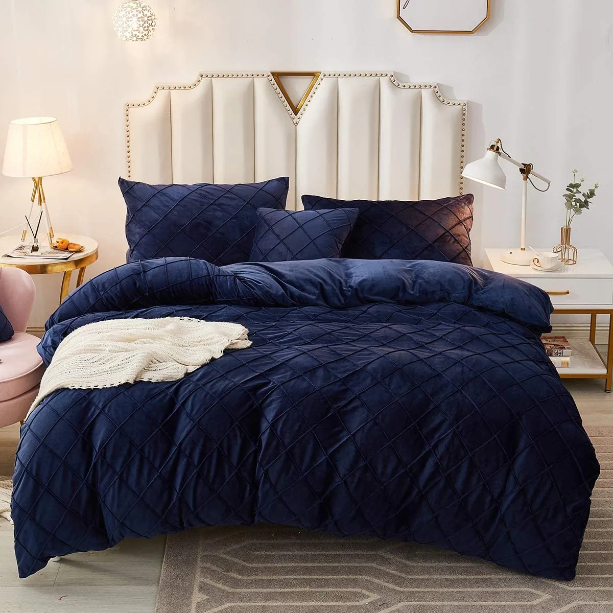 The Softy Diamond Navy Bed Set