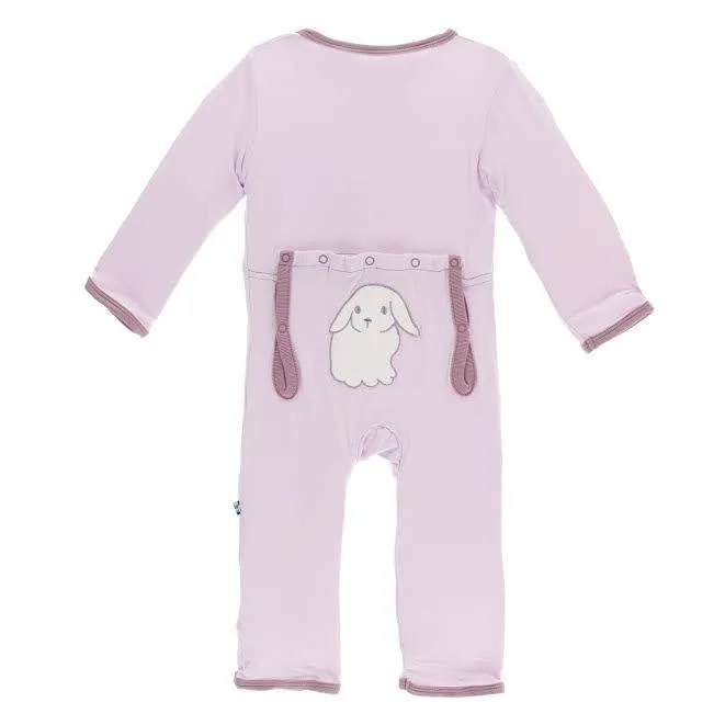 Thistle Lop Eared Bunny Classic Coverall w/ Snaps - Kickee Pants