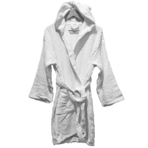 Turkish Terry Towel White Stripe Bathrobe