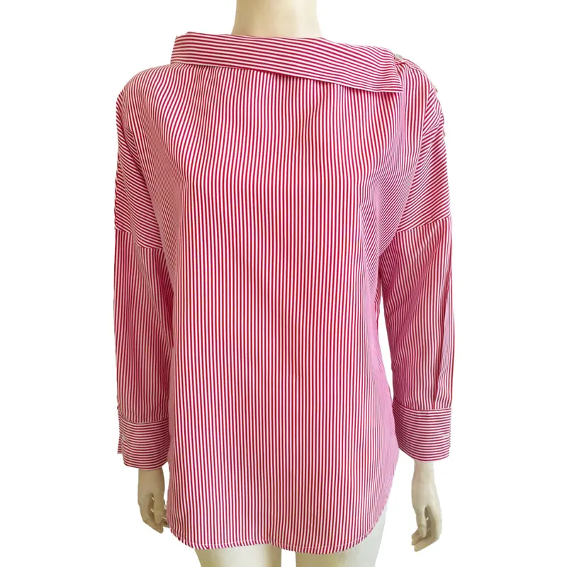 Women Striped Shirts Batwing Sleeve Tops Spring Korean Style Shirt