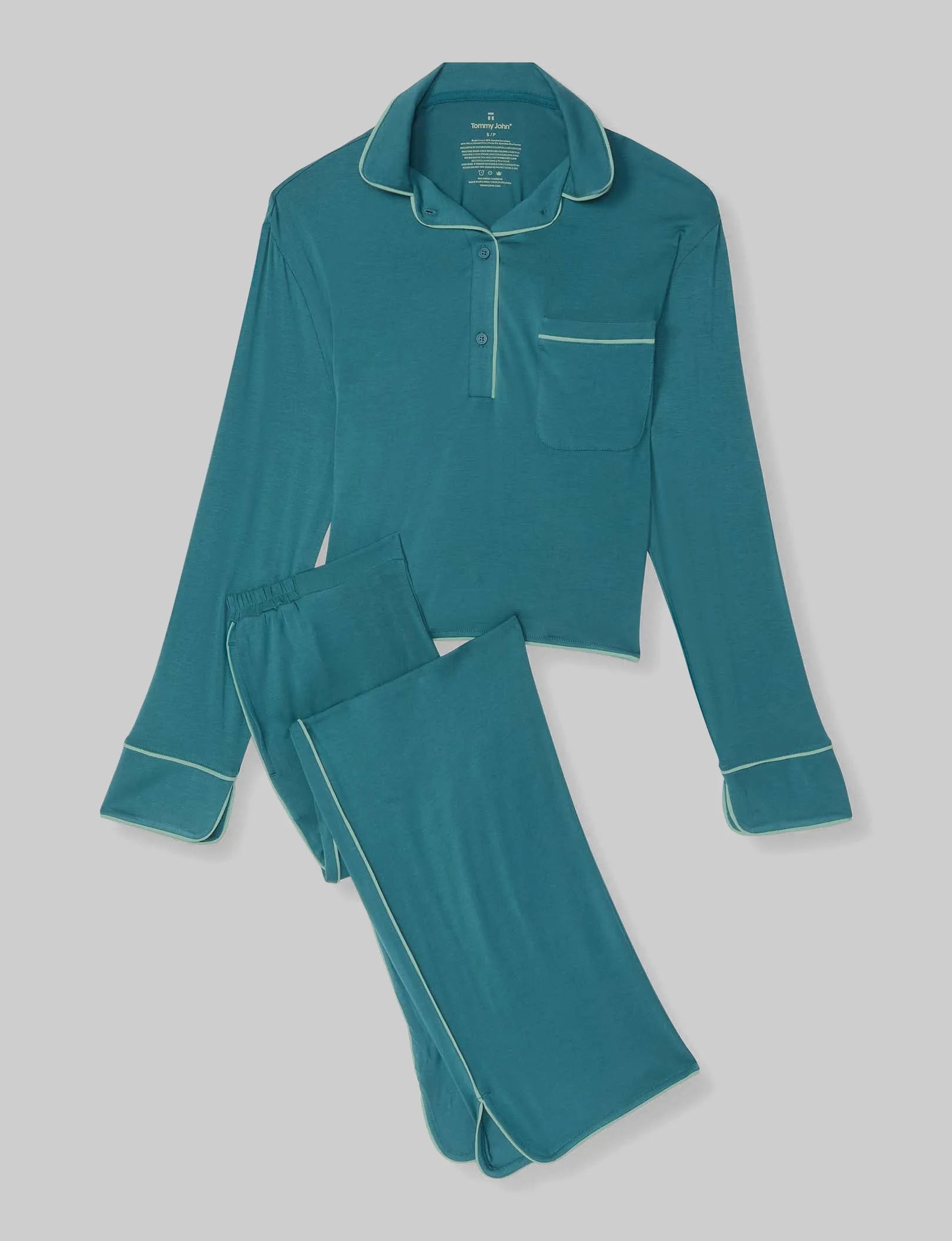 Women's Downtime Pullover Long Sleeve Pajama Top & Pant Set