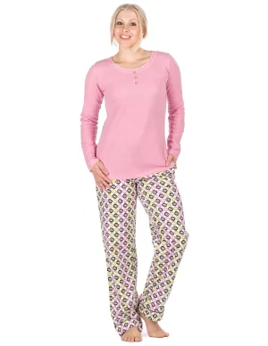 Womens Premium 100% Cotton Flannel Loungewear Set - Relaxed Fit